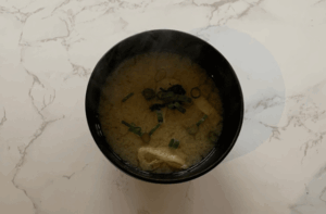 Bowl of traditional Japanese miso soup recipe with tofu and wakame
